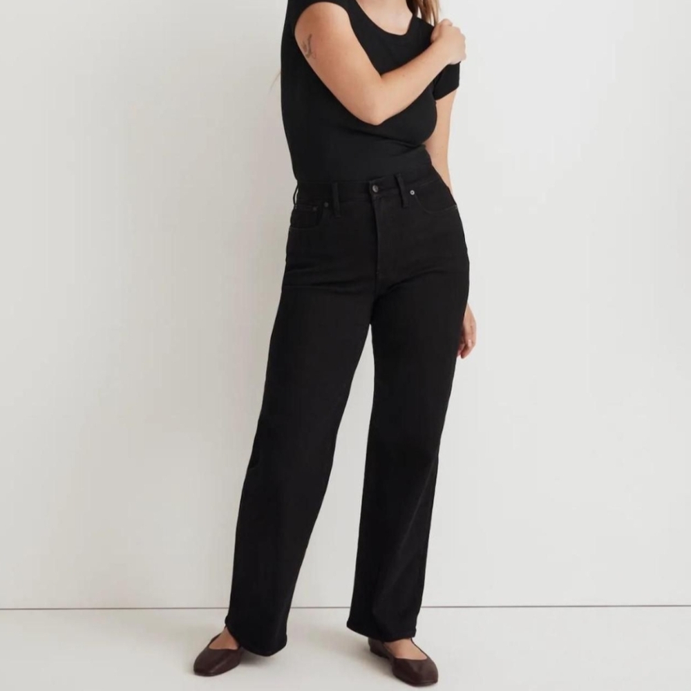 Madewell Curvy Vintage Straight Tall Black Jeans